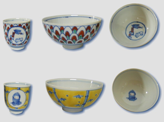 Bols Kaguya-hime et Momotaro - Kaguya-hime and Momotaro bowls