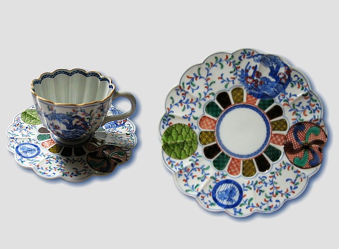 Tasses et sous tasses céramique décor traditionnel - traditional design ceramic cup